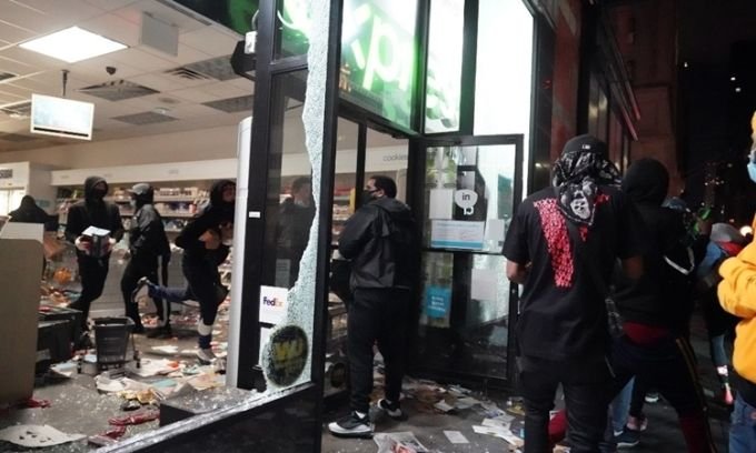 Looting broke out in New York after the protests